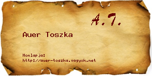 Auer Toszka névjegykártya